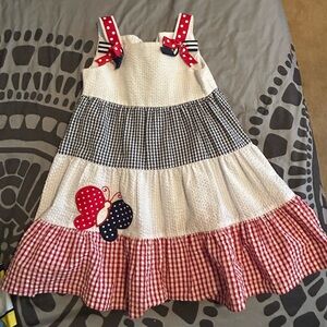 Red white and blue girls dress